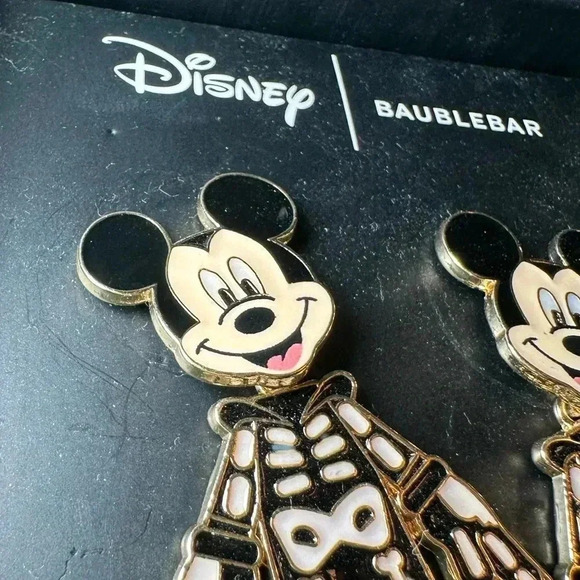 BaubleBar Disney Mickey Skeleton Costume dangle post earrings NWT - Picture 4 of 5